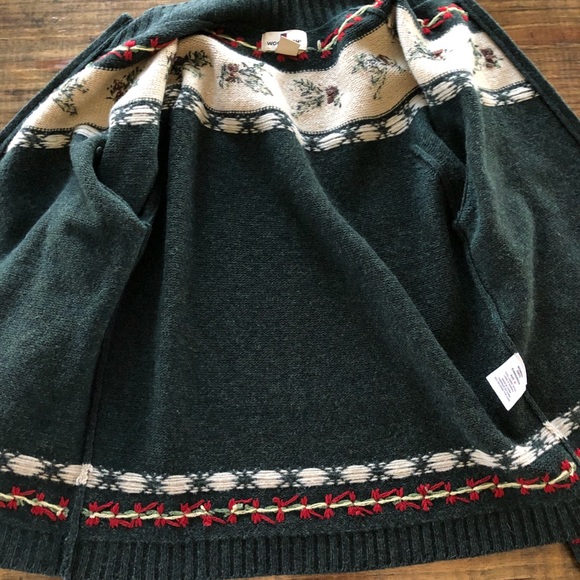 Woolrich Green and Red Cowl Neck Sweater - Picture 10 of 14